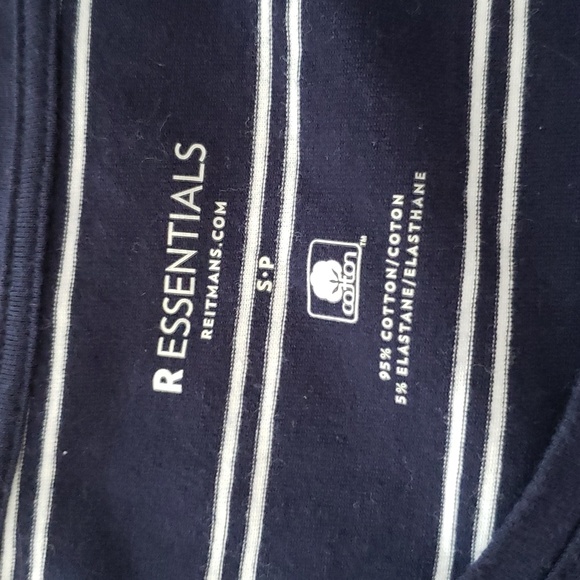 (S) R Essentials Striped Casual Fit Tee Loungewear Comfortable Classic - Picture 3 of 6